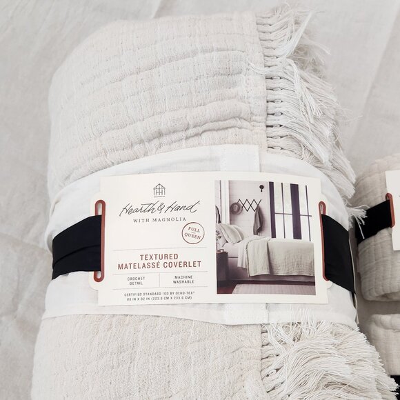 Hearth & Hand - Full/Queen Textured Matelasse Textured Coverlet and 2 Shams - Picture 3 of 13